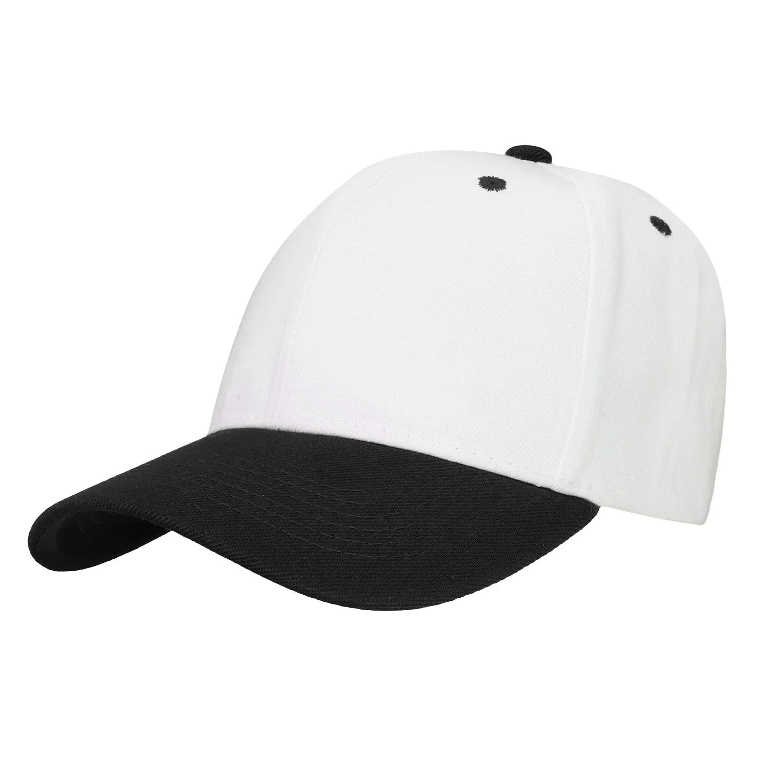 12-Pack Baseball Dad Cap Velcro Strap Adjustable Size - White/Black