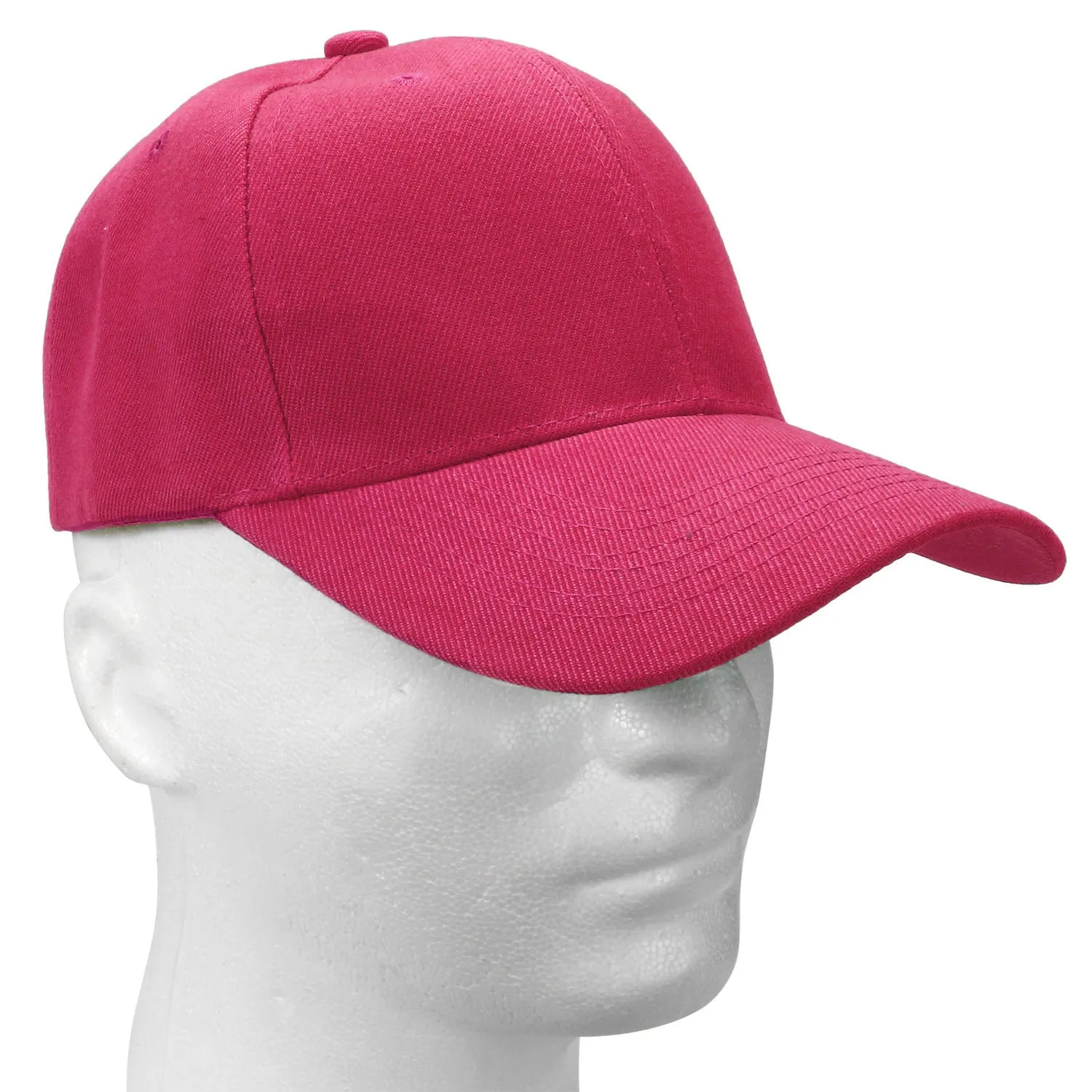 144-Pack Baseball Dad Cap Velcro Strap Adjustable Size - Hot Pink