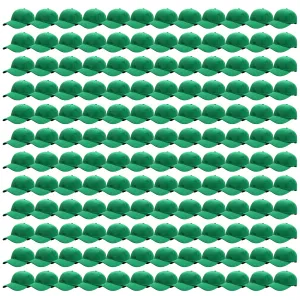 144-Pack Baseball Dad Cap Velcro Strap Adjustable Size - Kelly Green