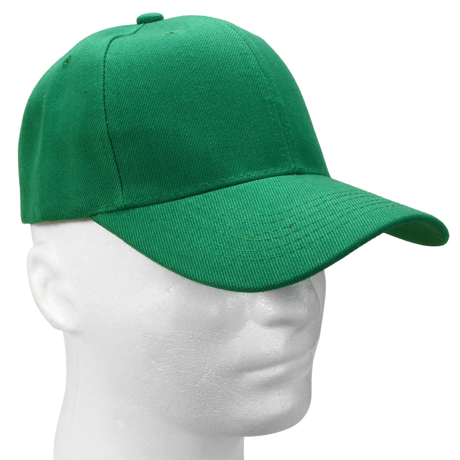 144-Pack Baseball Dad Cap Velcro Strap Adjustable Size - Kelly Green