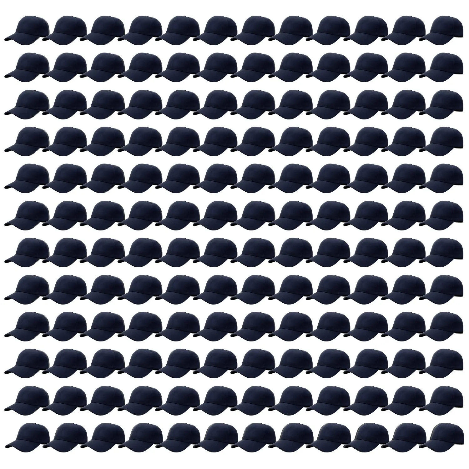 144-Pack Baseball Dad Cap Velcro Strap Adjustable Size - Navy