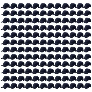 144-Pack Baseball Dad Cap Velcro Strap Adjustable Size - Navy