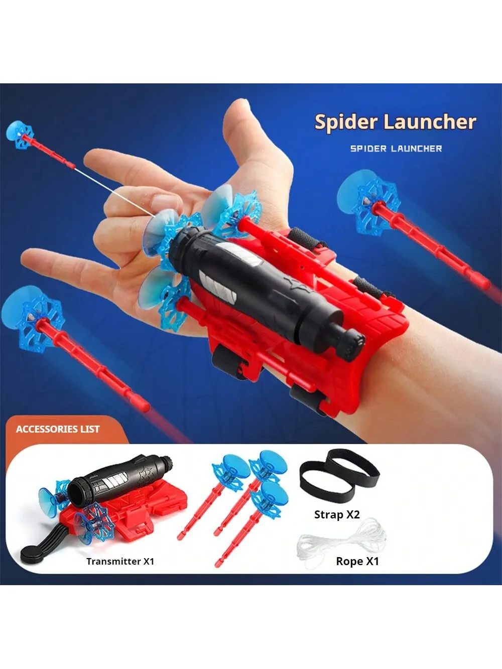 1pc Complete Set Spider Silk Launcher  Themed Web Shooting Gloves Advanced Technology Toy Soft Dart Gun Gift, Random Color & Style