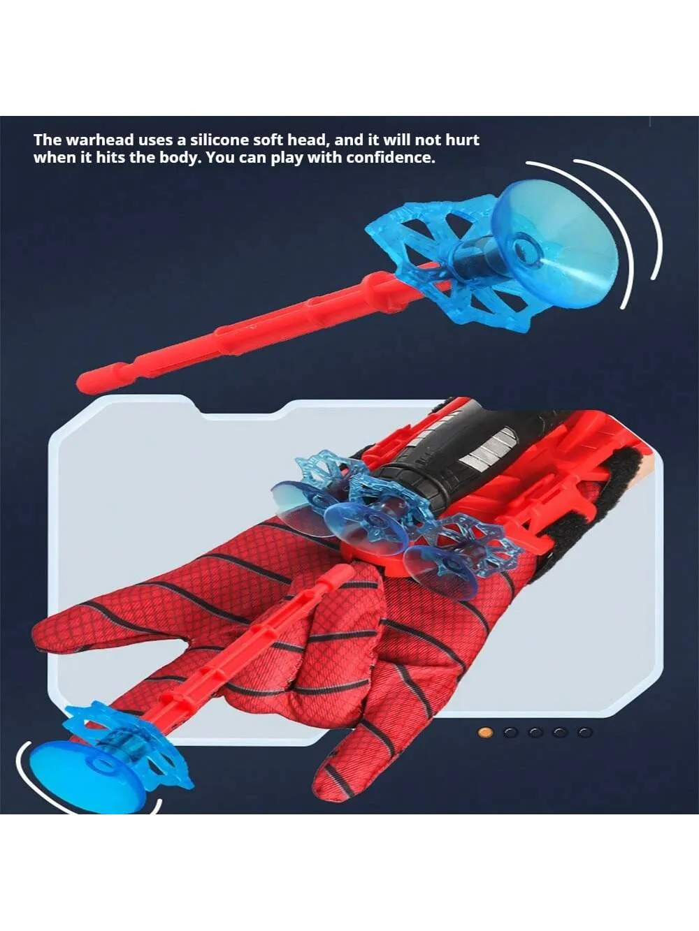 1pc Complete Set Spider Silk Launcher  Themed Web Shooting Gloves Advanced Technology Toy Soft Dart Gun Gift, Random Color & Style