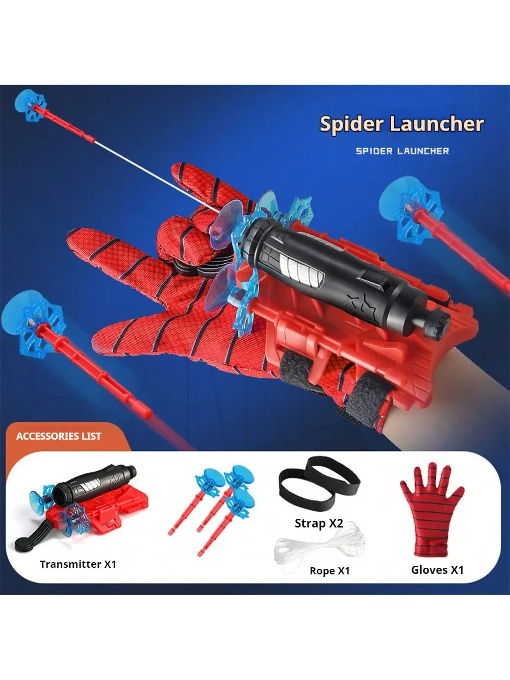 1pc Complete Set Spider Silk Launcher  Themed Web Shooting Gloves Advanced Technology Toy Soft Dart Gun Gift, Random Color & Style