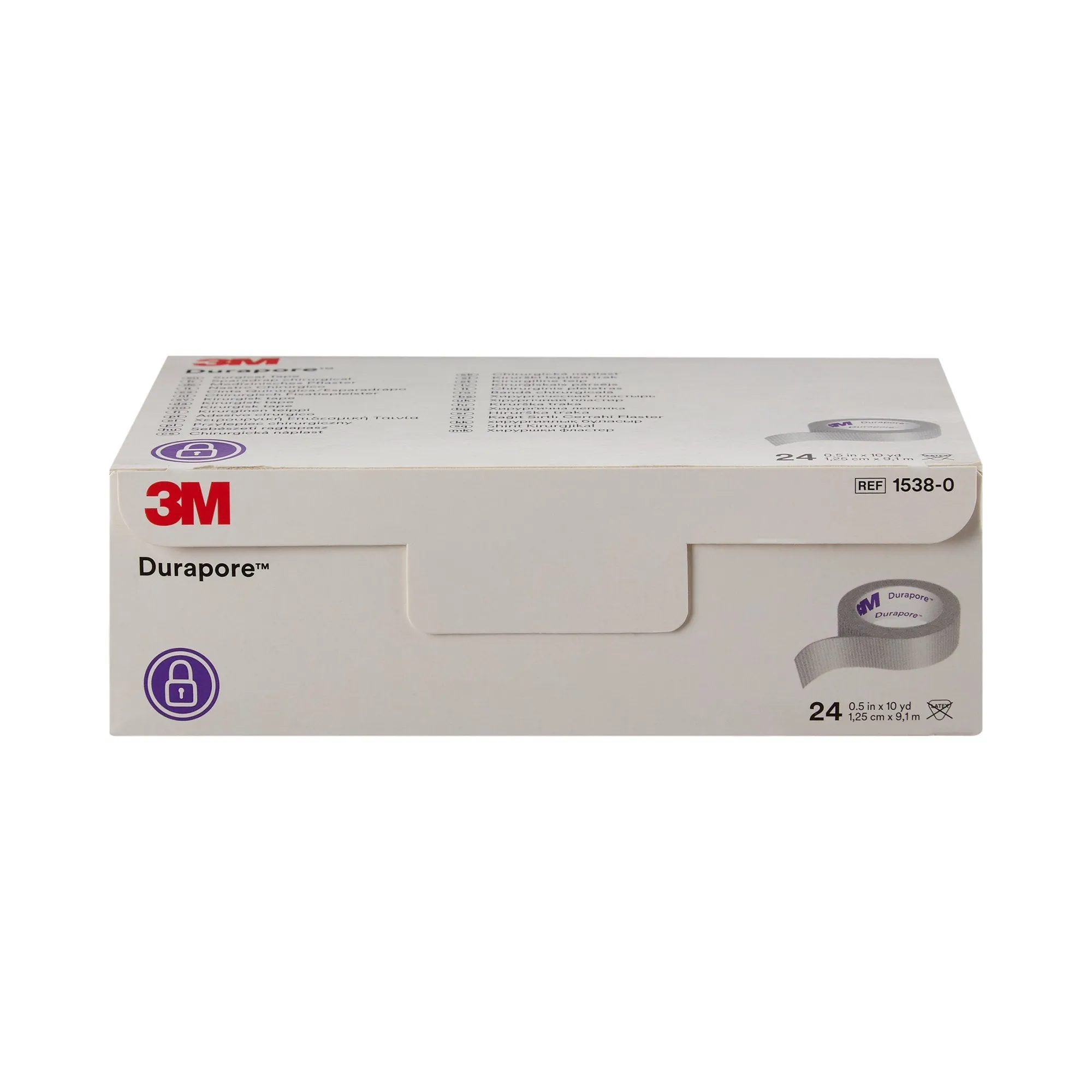 3M™ Durapore™ Silk-Like Cloth Medical Tape, 1/2 Inch x 10 Yard, White, 1 Case of 240