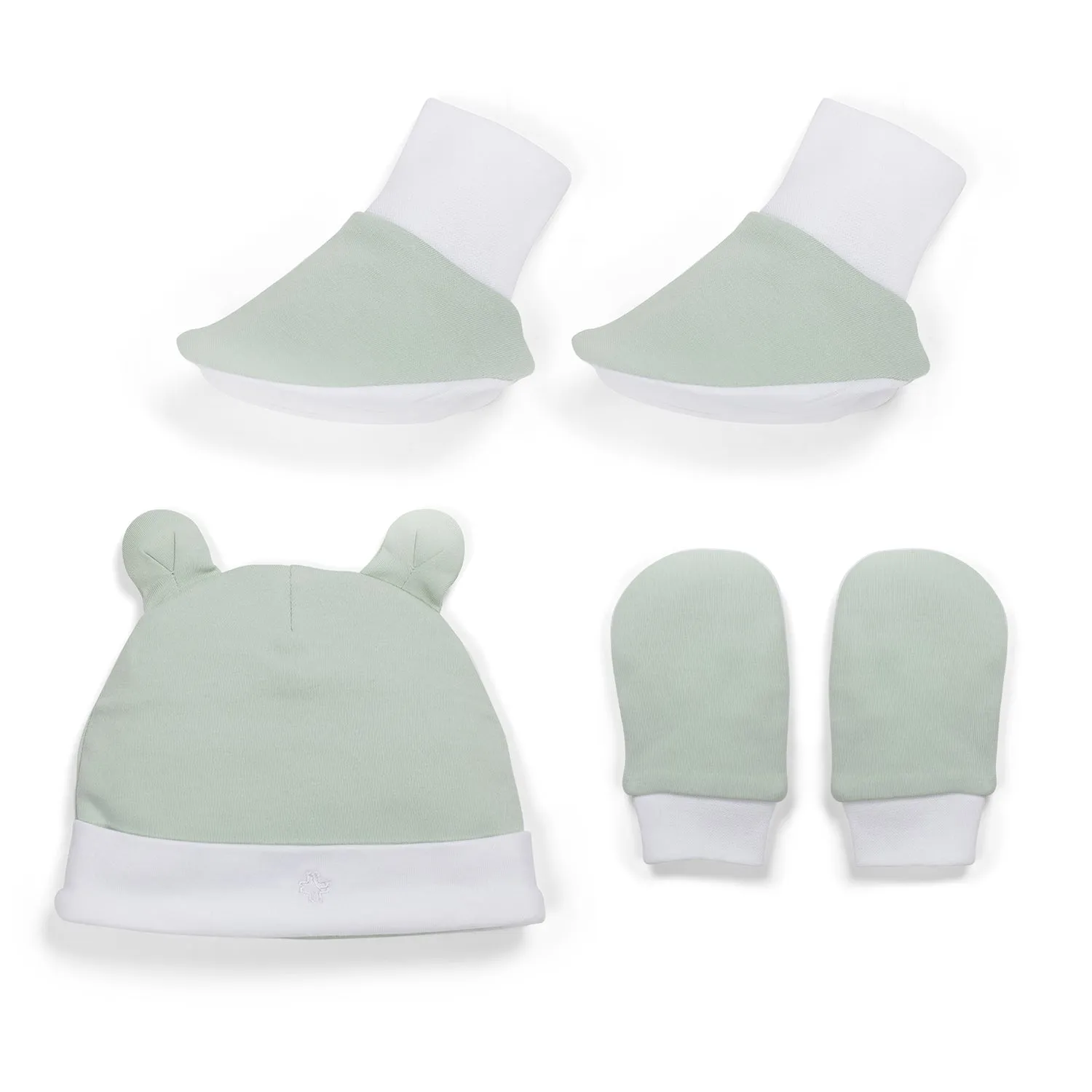 Accessories (Cap, Mittens, Booties) Value Set 3 Pcs - Boys - Sage Green