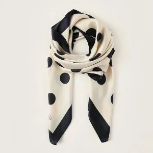 Accity | POLKA DOTS SQUARE NECK SCARF: Beige