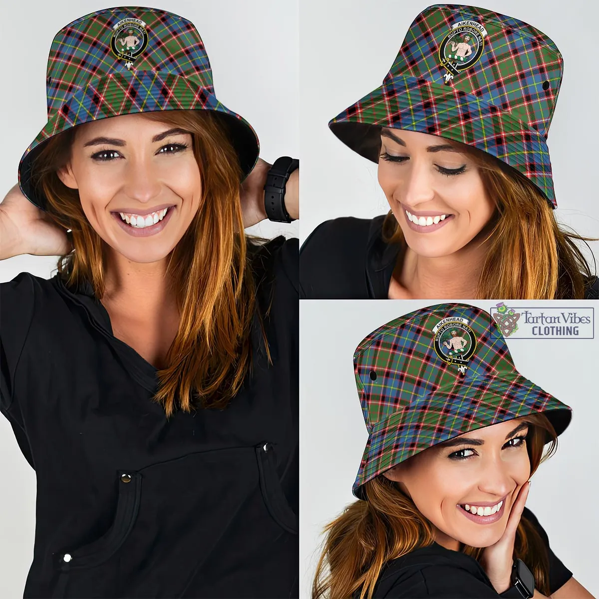 Aikenhead Tartan Bucket Hat with Family Crest