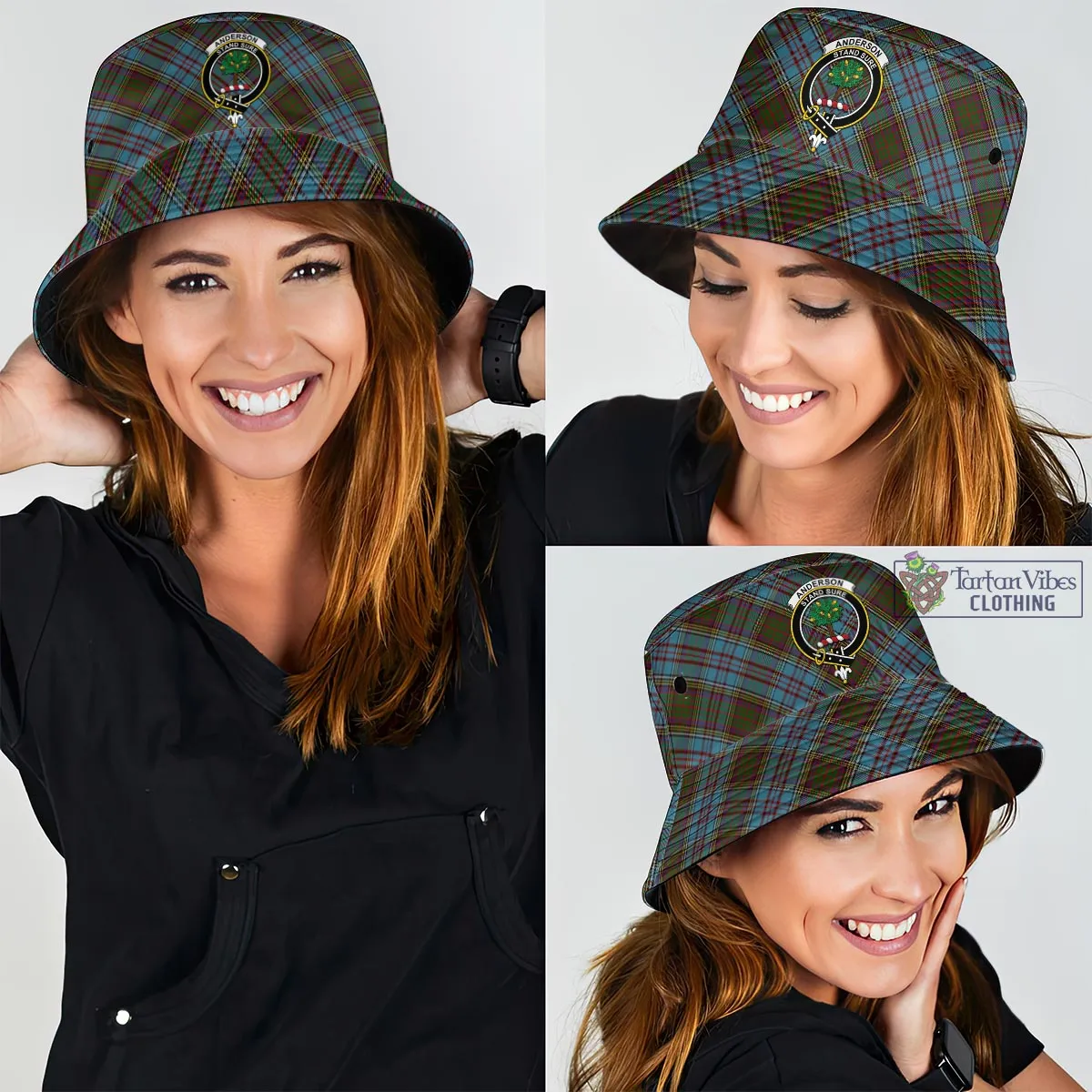 Anderson Tartan Bucket Hat with Family Crest