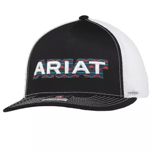 Ariat Aztec Black White Patch Baseball Cap