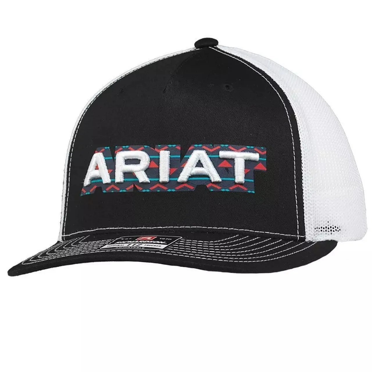 Ariat Aztec Black White Patch Baseball Cap