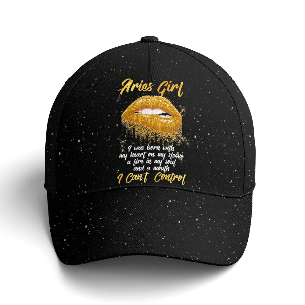 Aries Girl Sassy Lips Baseball Cap Coolspod