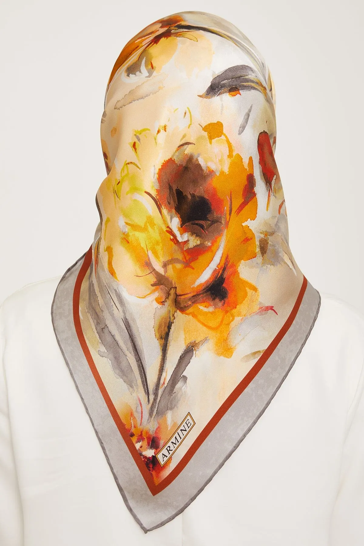 Armine Iris Floral Silk Scarf #31