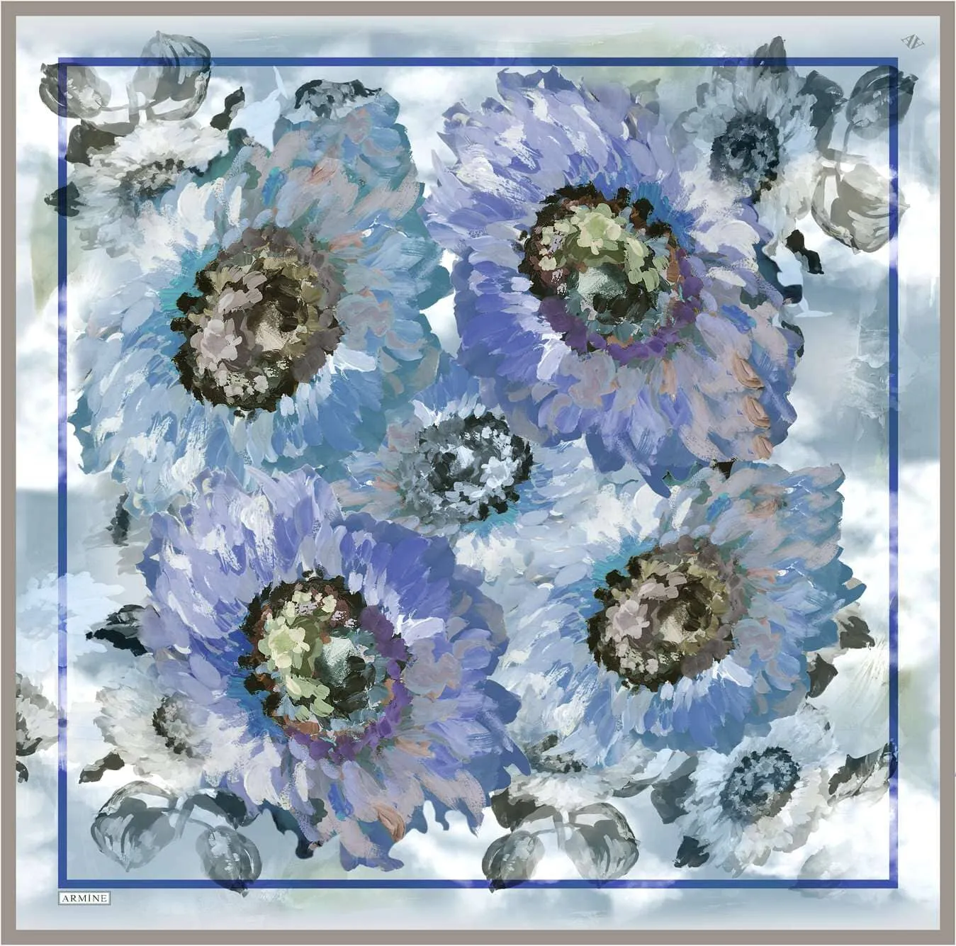 Armine Sunflower Silk Scarf #38