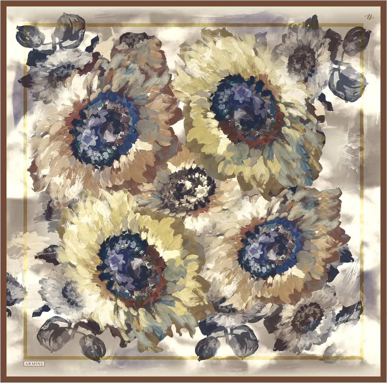 Armine Sunflower Silk Scarf #3