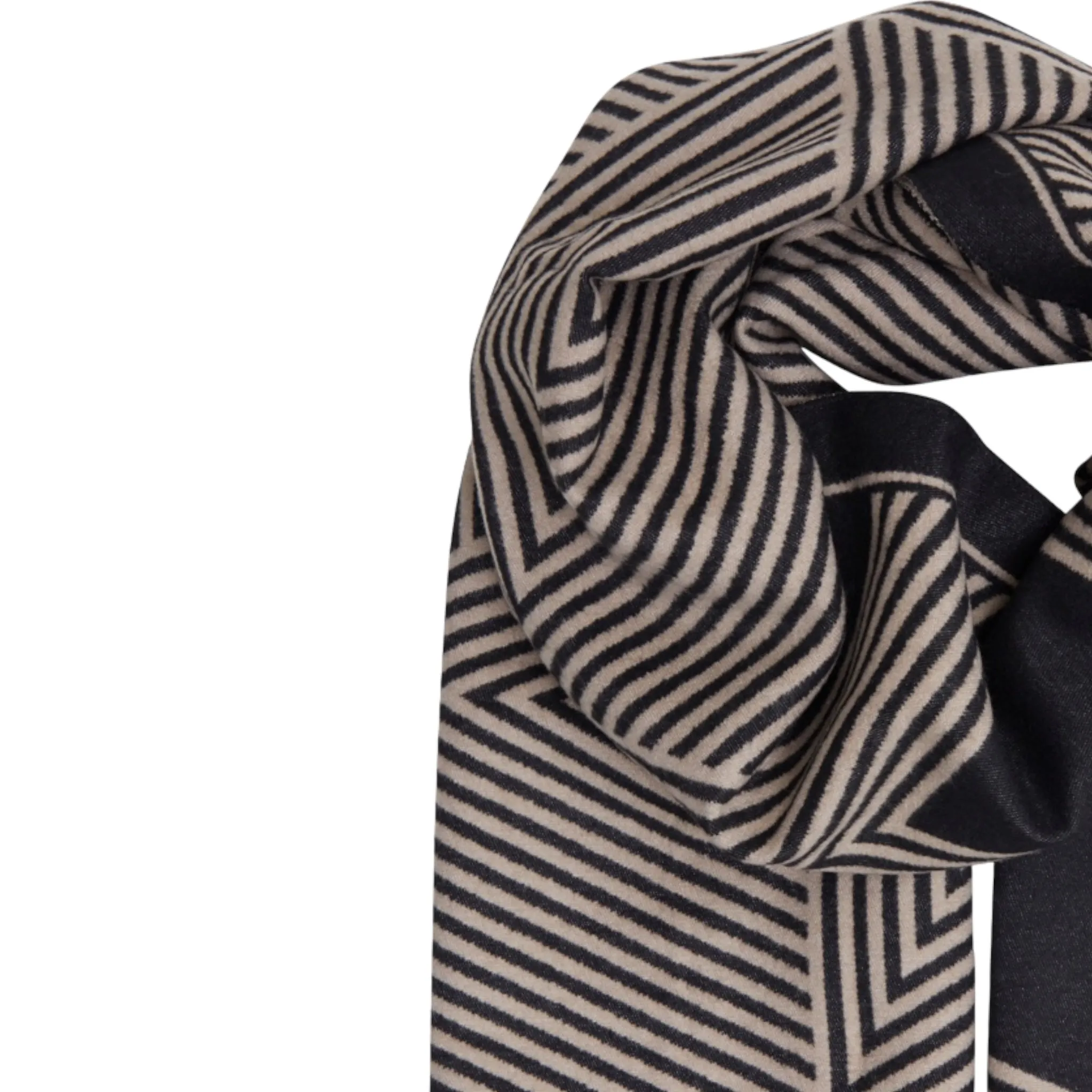 B Young Vibi Geometric Scarf Black Mix