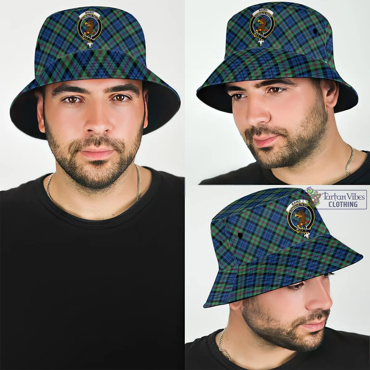 Baird Ancient Tartan Bucket Hat with Family Crest