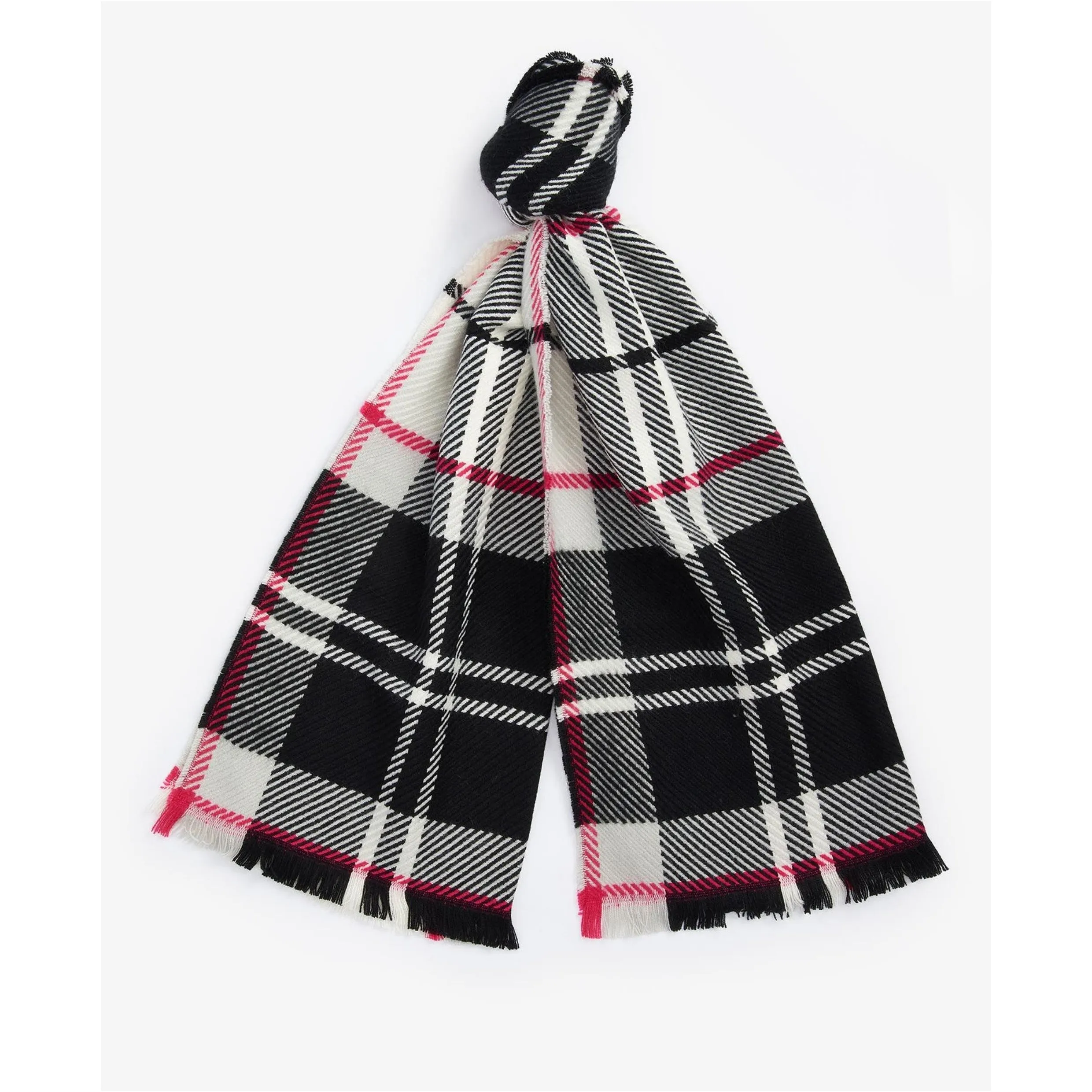 Barbour Pendle Beanie & Blair Scarf Gift Set in Hot Pink Monochrome LGS0094GY51