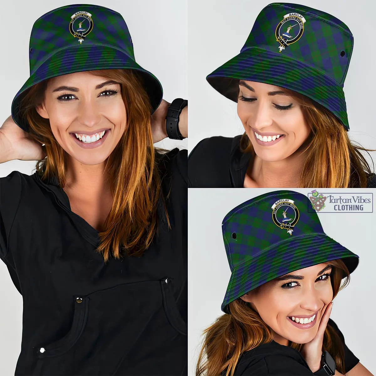 Barclay Tartan Bucket Hat with Family Crest