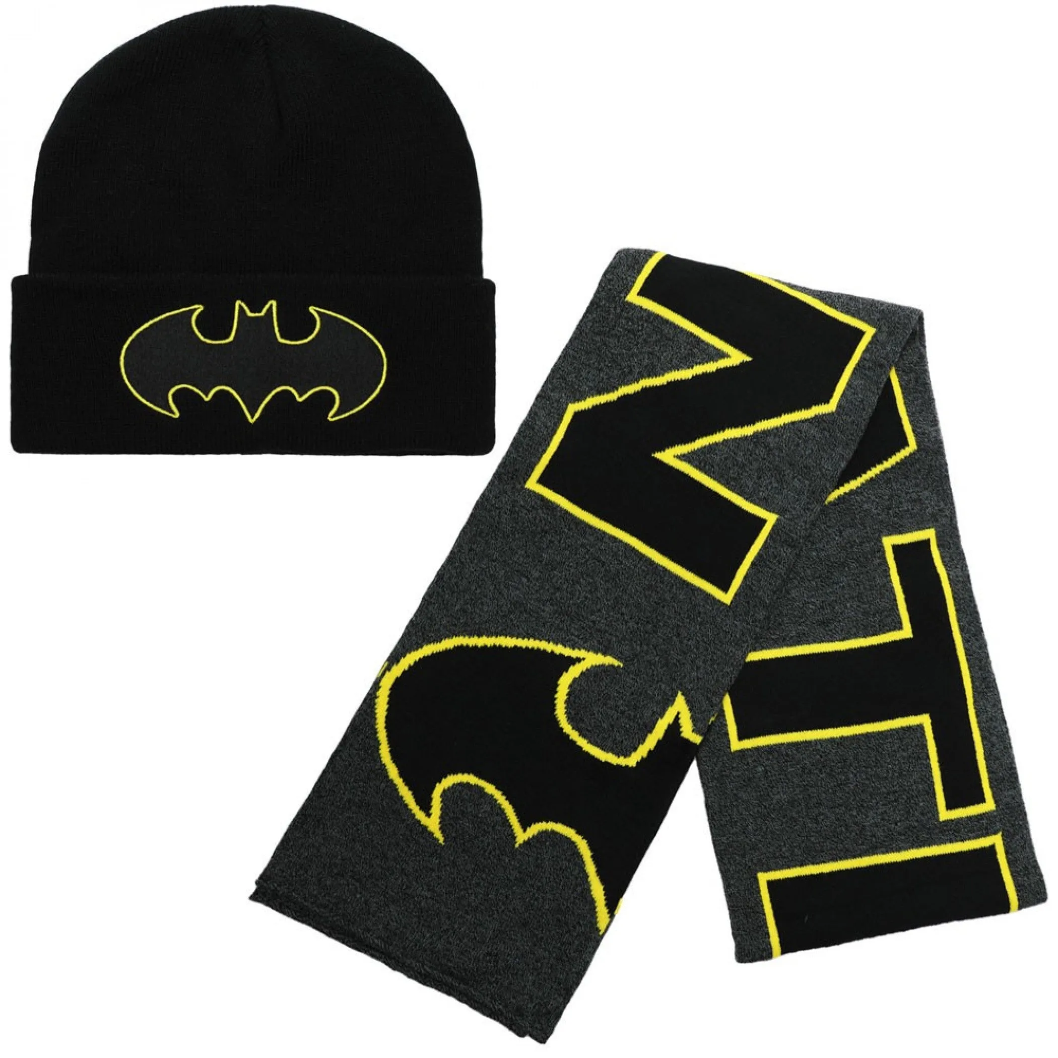 Batman DC Comics Symbol 2-Piece Beanie and Scarf Set