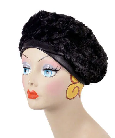 Beret, Reversible -  Luxury Faux Fur in 8mm (Only Sepia Left!)