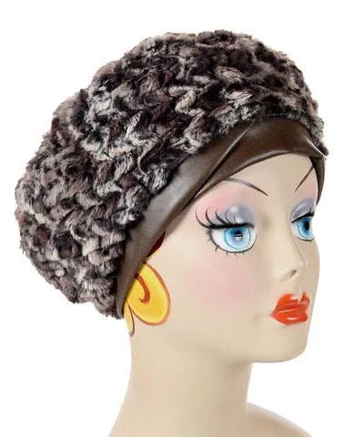 Beret, Reversible - Luxury Faux Fur in Calico (SOLD OUT)