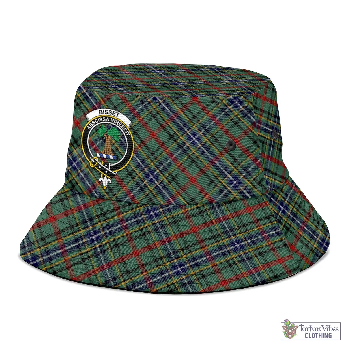 Bisset Tartan Bucket Hat with Family Crest