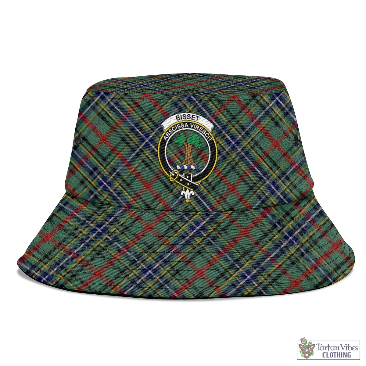 Bisset Tartan Bucket Hat with Family Crest