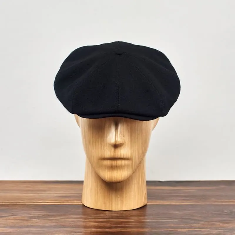 Black Peaky Blinders Octagonal Beret Cap