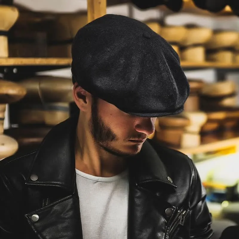 Black Peaky Blinders Octagonal Beret Cap