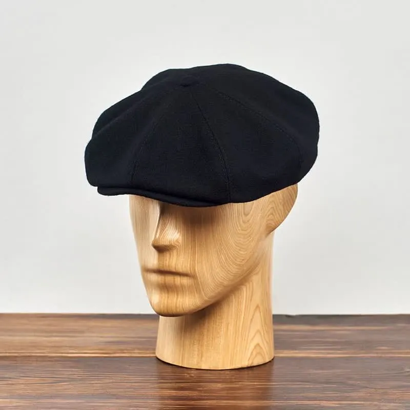 Black Peaky Blinders Octagonal Beret Cap