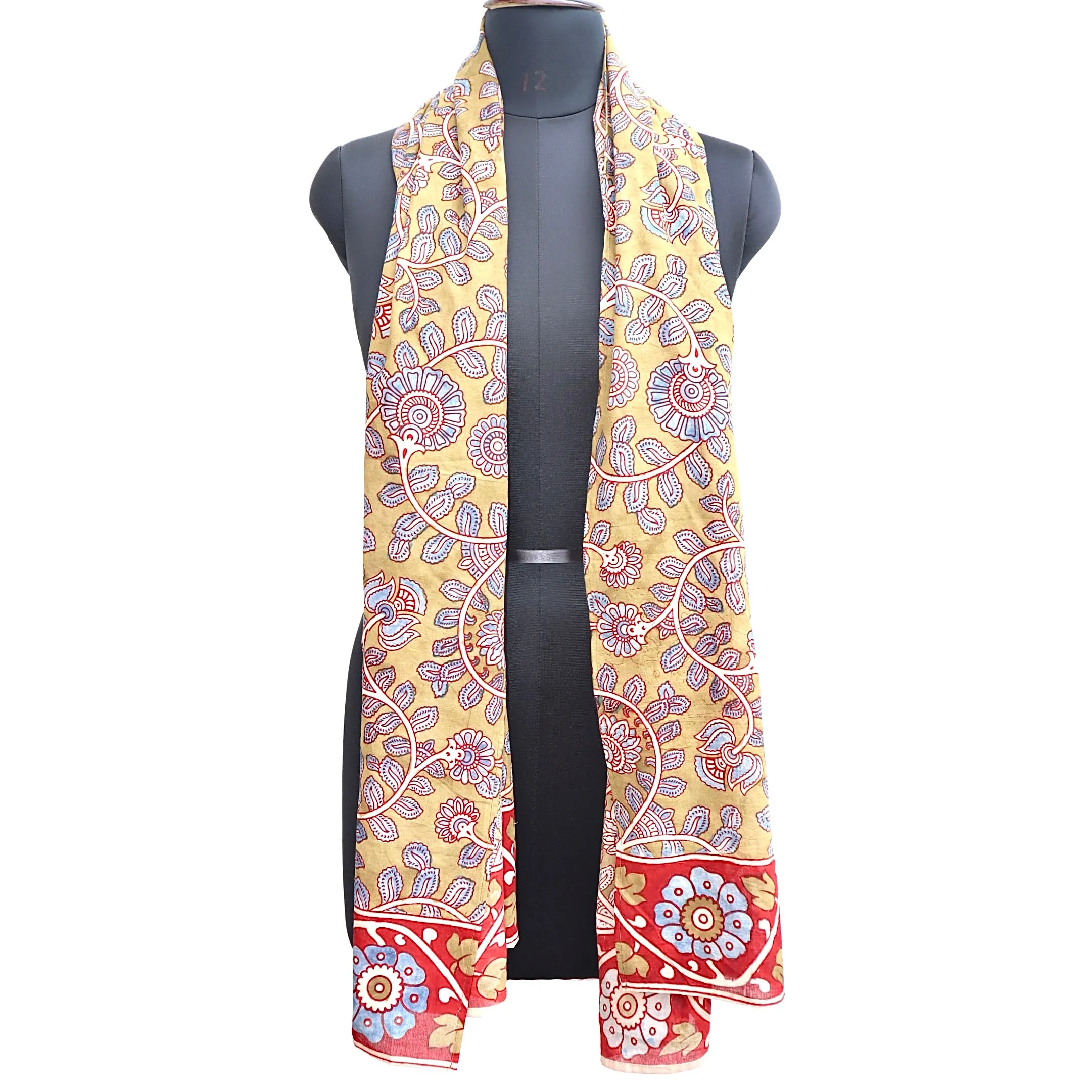 Blossom Cascade Harmony – Limited Edition Hand Painted Cotton Scarf(HS0021)