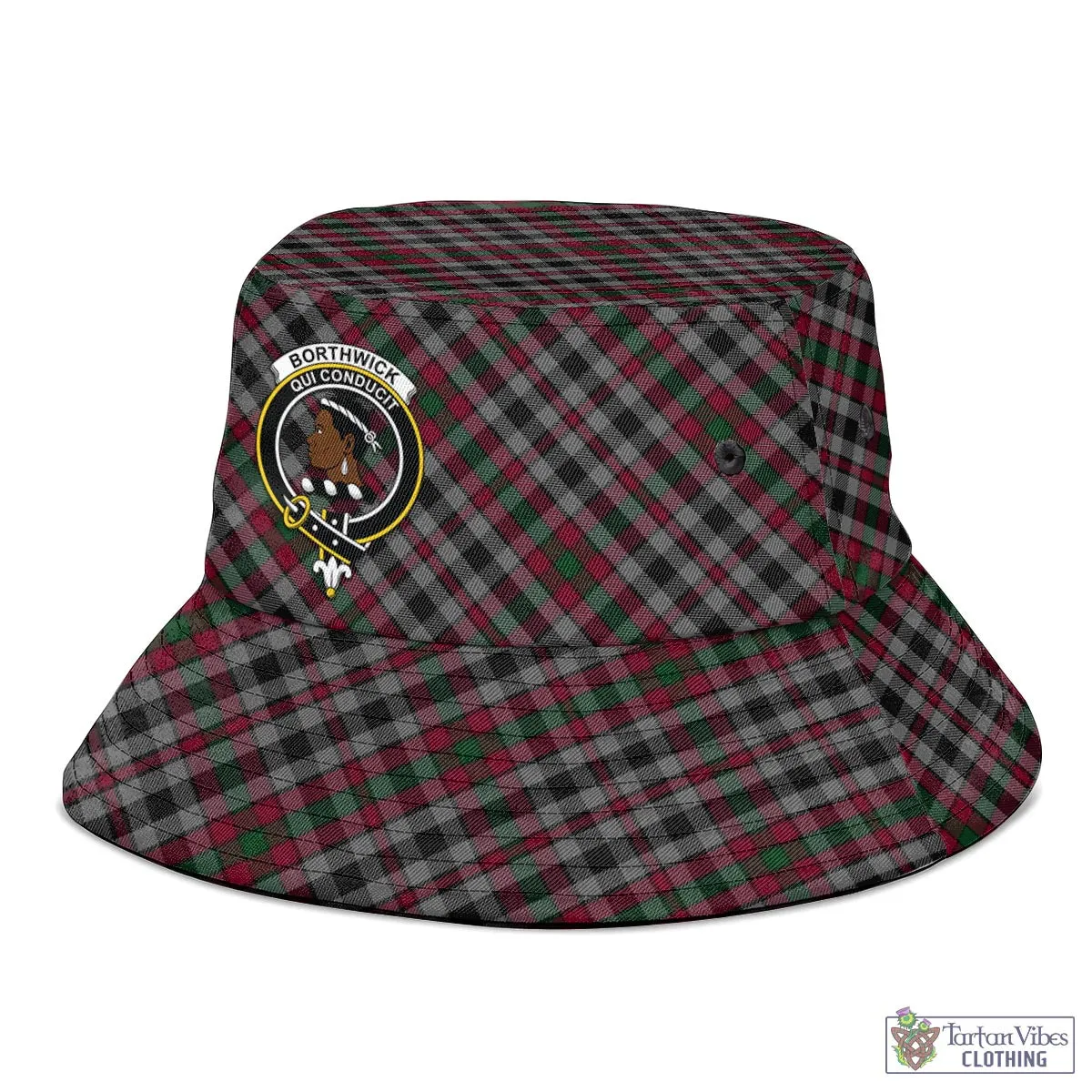 Borthwick Tartan Bucket Hat with Family Crest