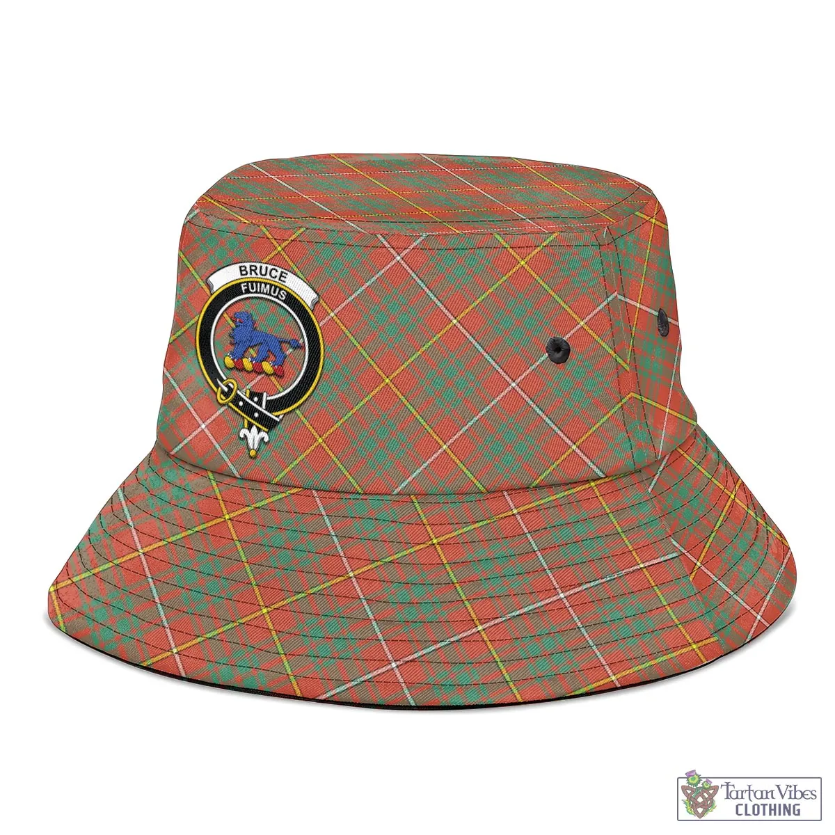 Bruce Ancient Tartan Bucket Hat with Family Crest