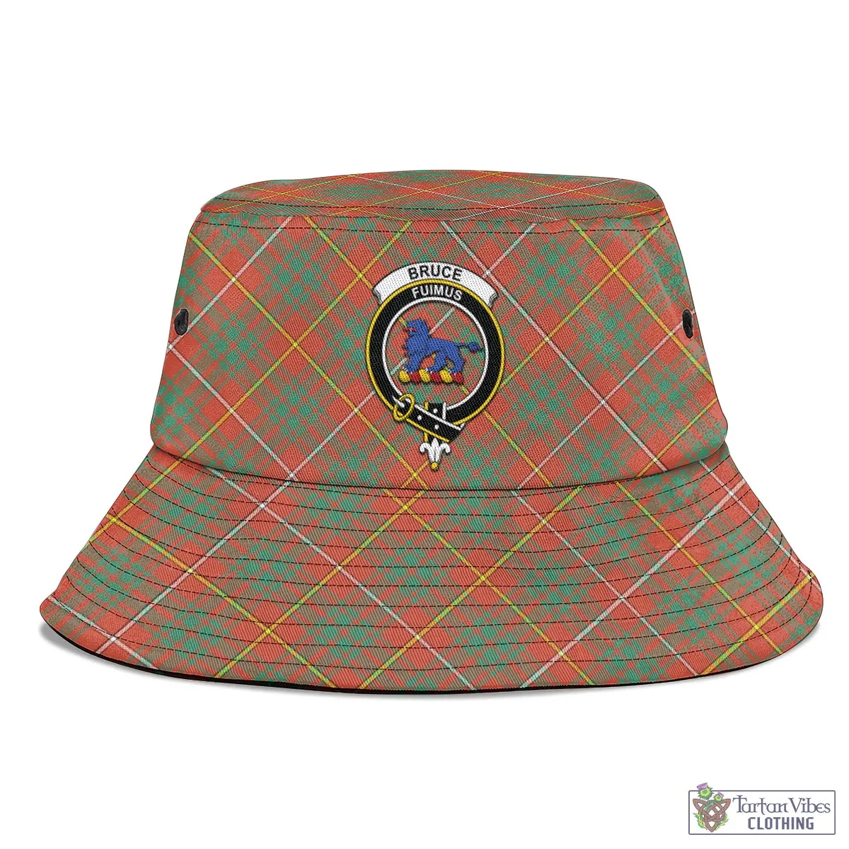 Bruce Ancient Tartan Bucket Hat with Family Crest