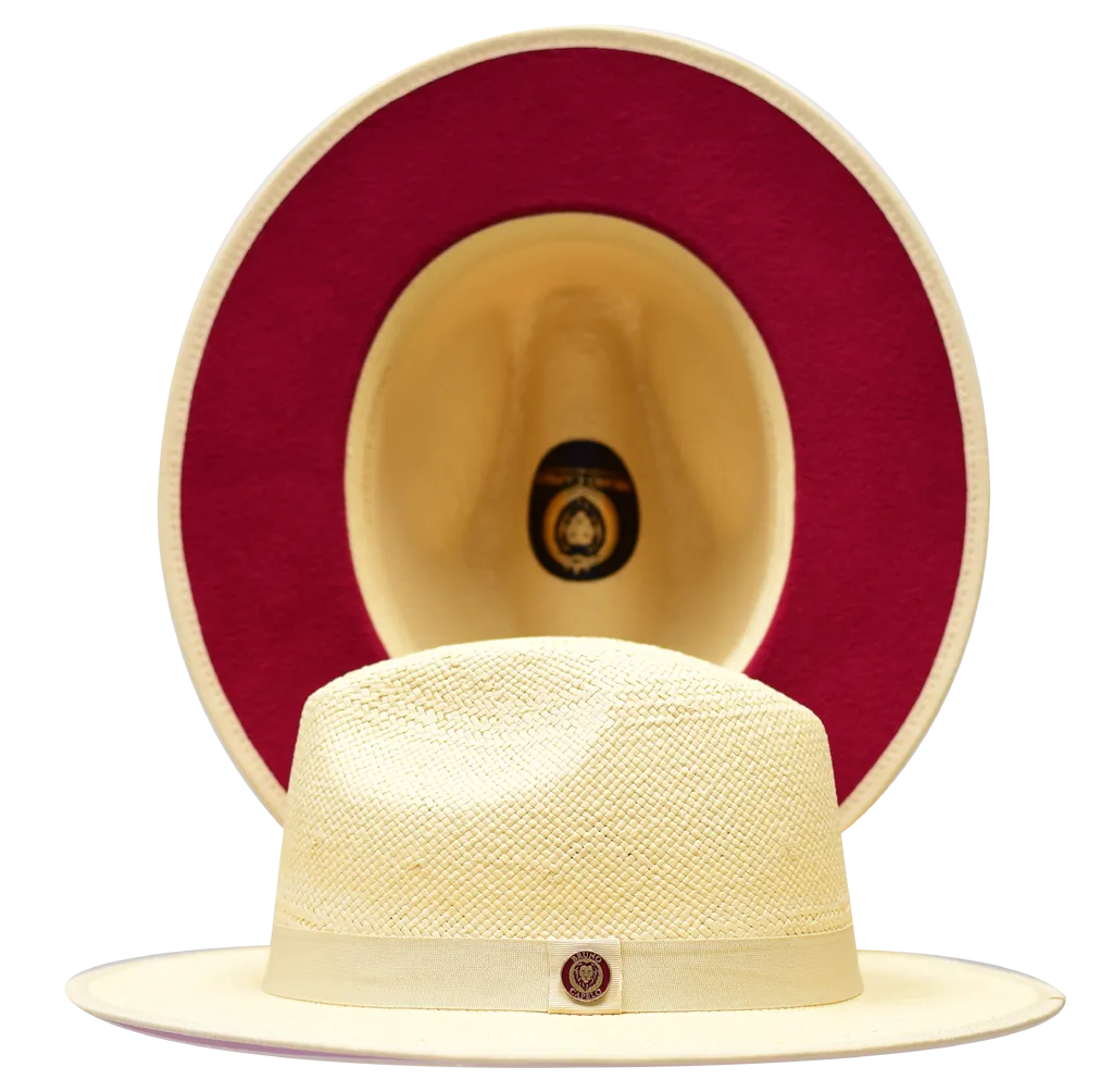 Bruno Capelo Kingdom 2 Tone Fedora Straw Hat