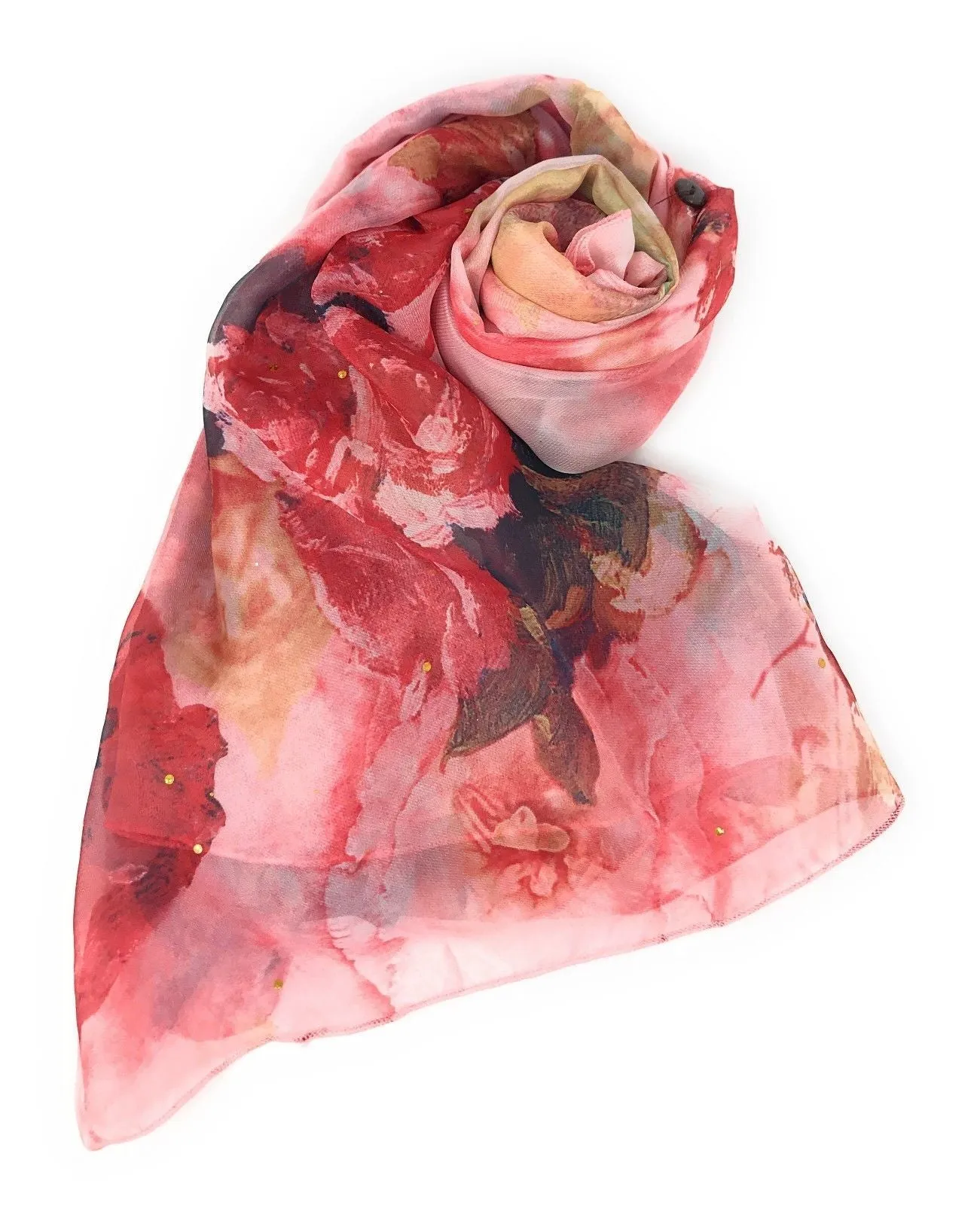 Casaba Womens Floral Sheer Scarves Scarf Convertible Poncho Top Light Wrap