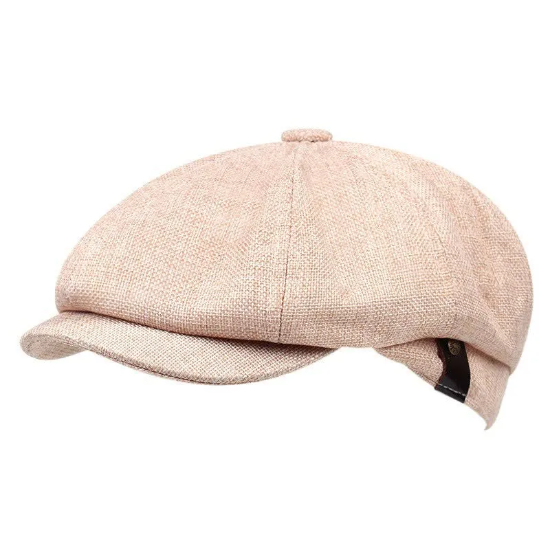 Casual Artist Linen Octagonal Beret Hat