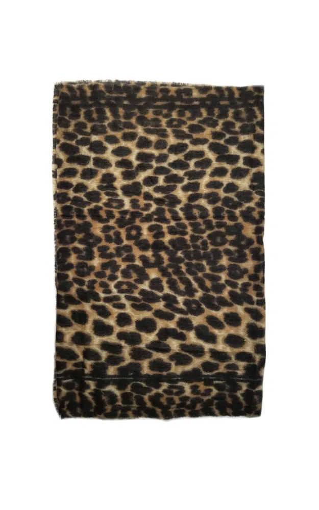 CFW791 Brown Soft Feel Brushed Leopard Over-sized Scarf