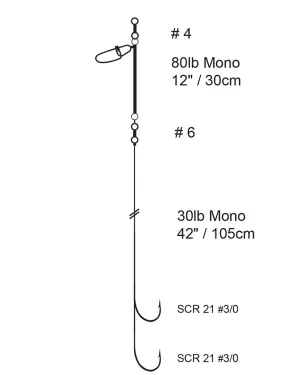 Cox & Rawle ready tied Pennel Boat rig 3/0