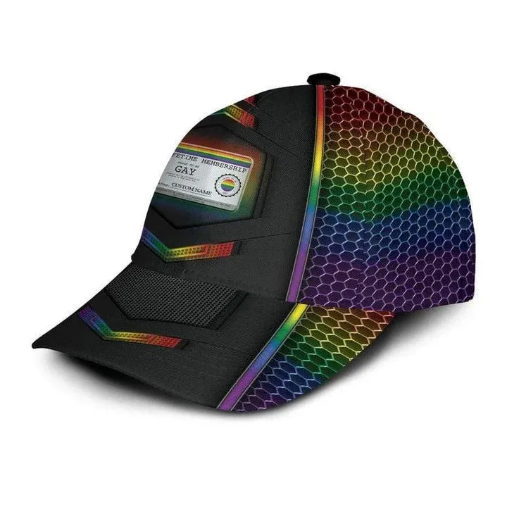 Customized With Name Printing Baseball Cap Hat Gay Lifetime Membership, Gay Lesbian Cap