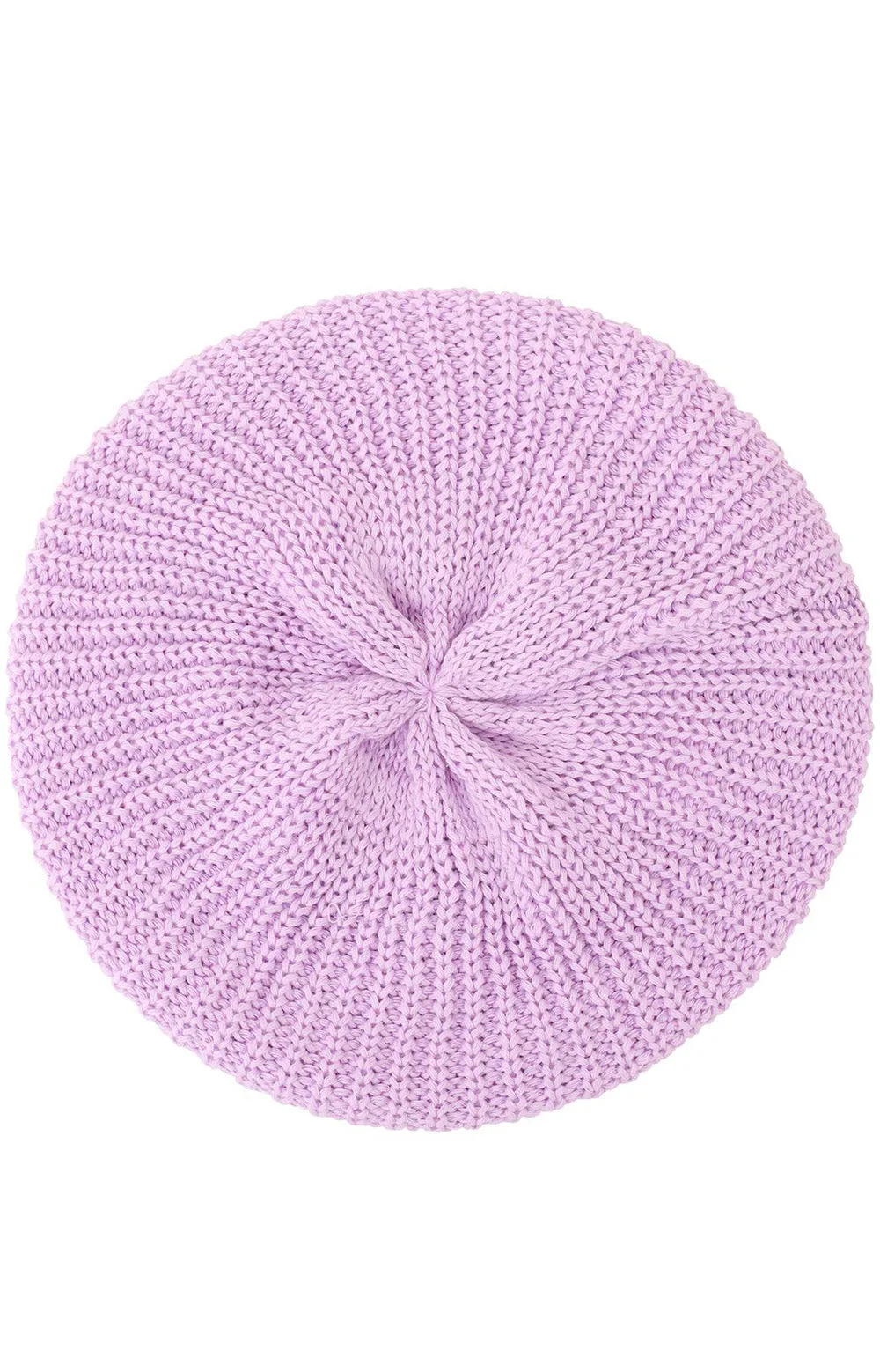 Embroidered Cotton Beret - Light Purple