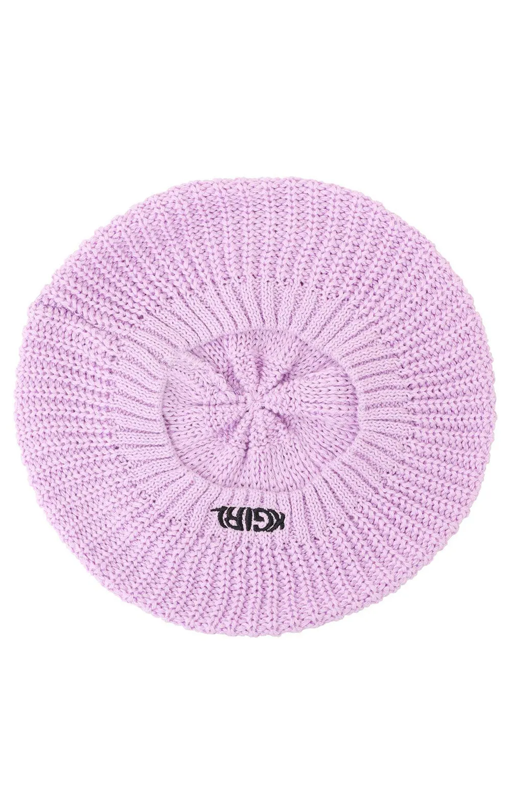 Embroidered Cotton Beret - Light Purple