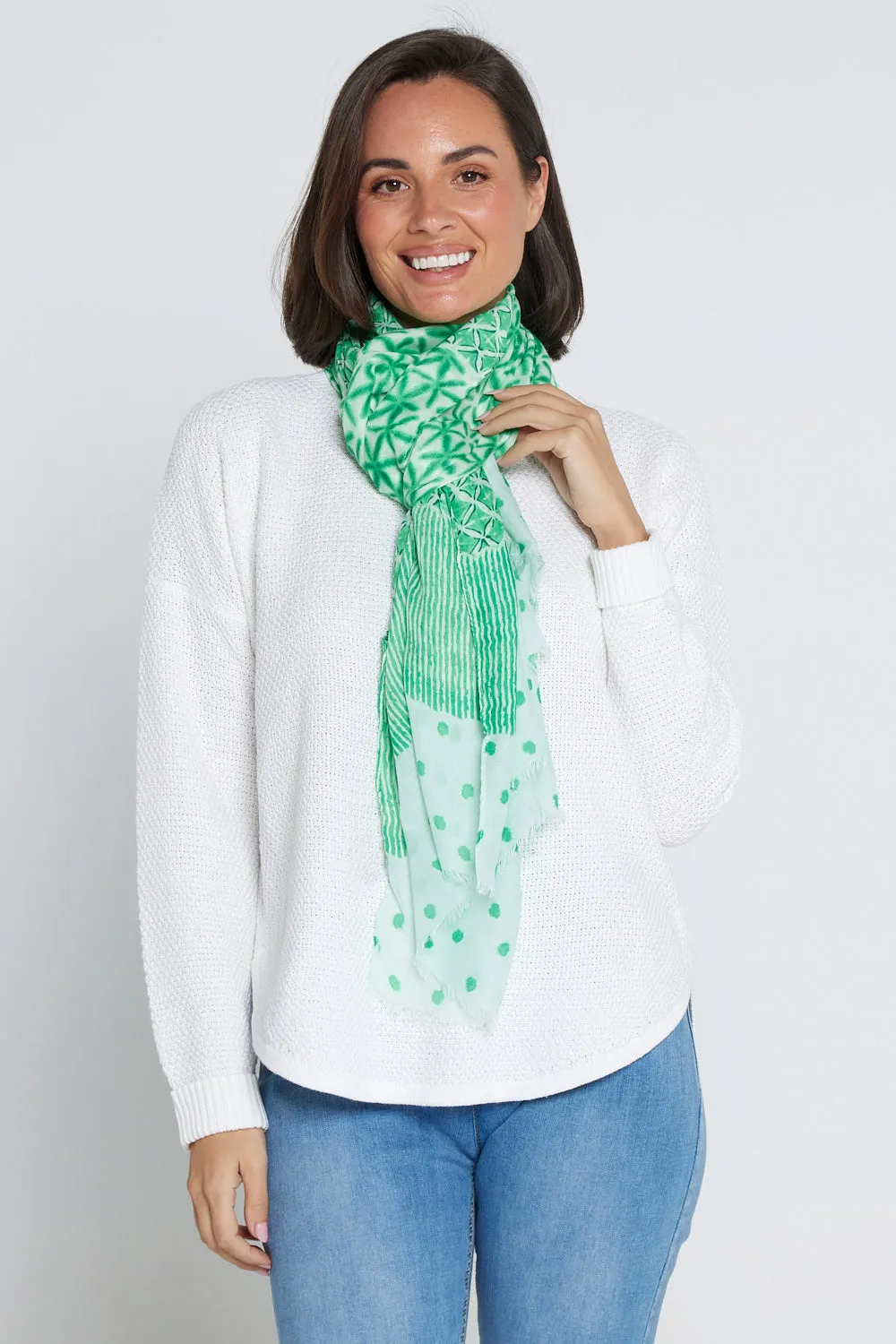 Evannah Wrap - Green Spot/Stripe