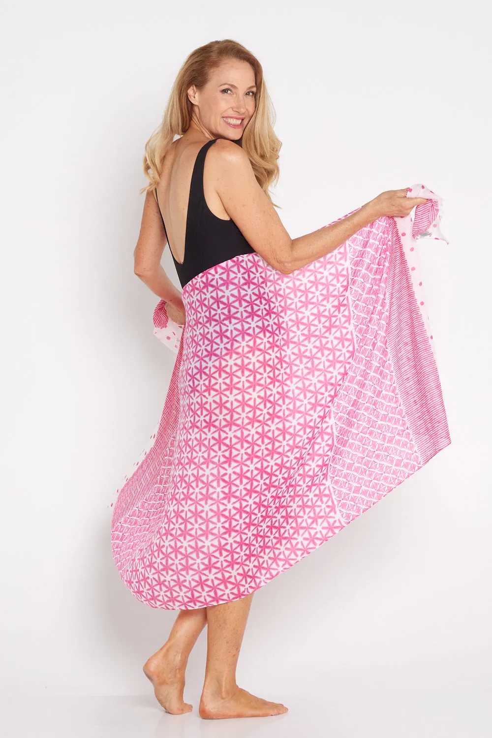 Evannah Wrap - Pink Spot/Stripe