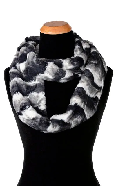 Faux Fur Gift Set - Infinity Scarf, Cuffed Pillbox and Fingerless Gloves in Ocean Mist