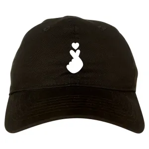 Finger Heart Chest Mens Dad Hat Baseball Cap