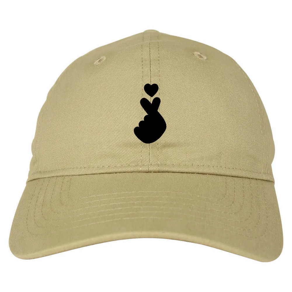 Finger Heart Chest Mens Dad Hat Baseball Cap