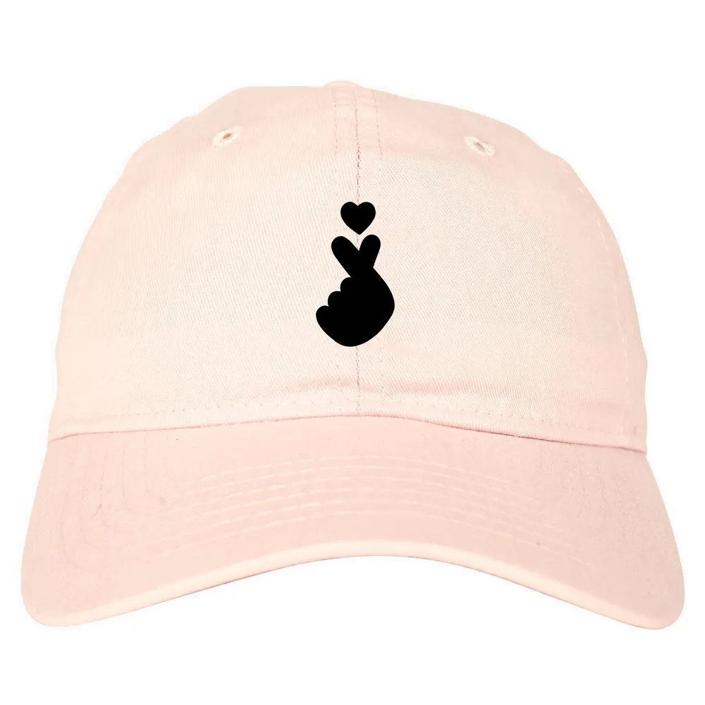 Finger Heart Chest Mens Dad Hat Baseball Cap